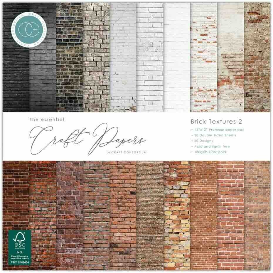 CCEPAD042 paper pack 30,5 x 30,5 cm - brick textures 2