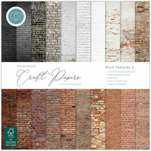 CCEPAD042 paper pack 30,5 x 30,5 cm - brick textures 2