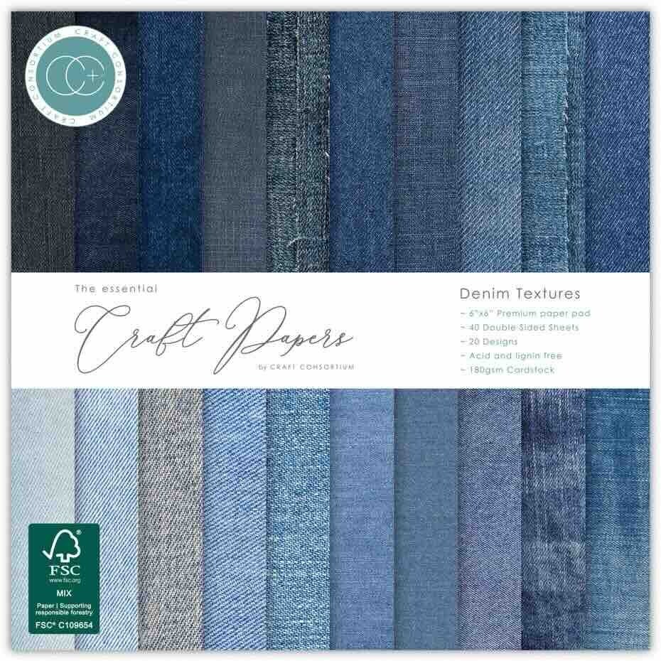CCEPAD044B paper pad 15 x 15 cm - denim textures