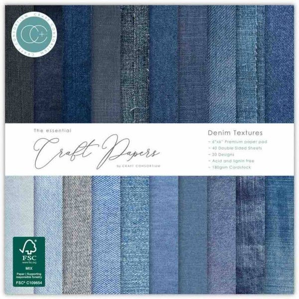 CCEPAD044B paper pad 15 x 15 cm - denim textures