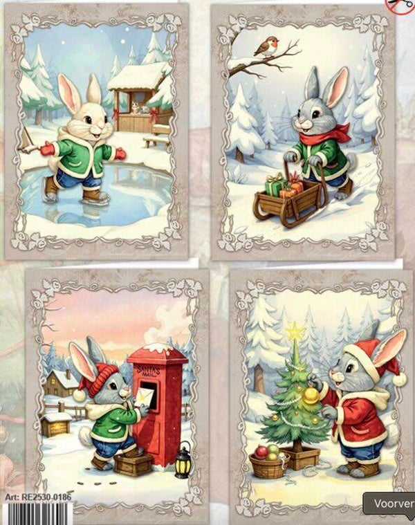 RE2530-0186 kaartenset - bunny wonderland nr.1