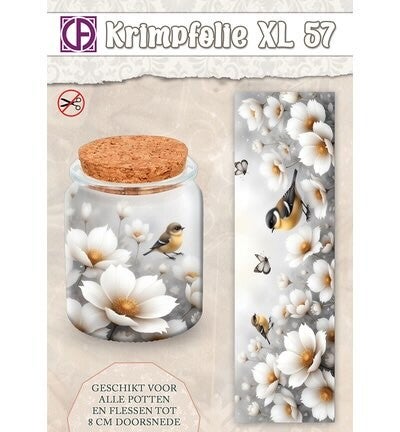 Krimpfolie nr.57 - vogeltjes/ bloemen