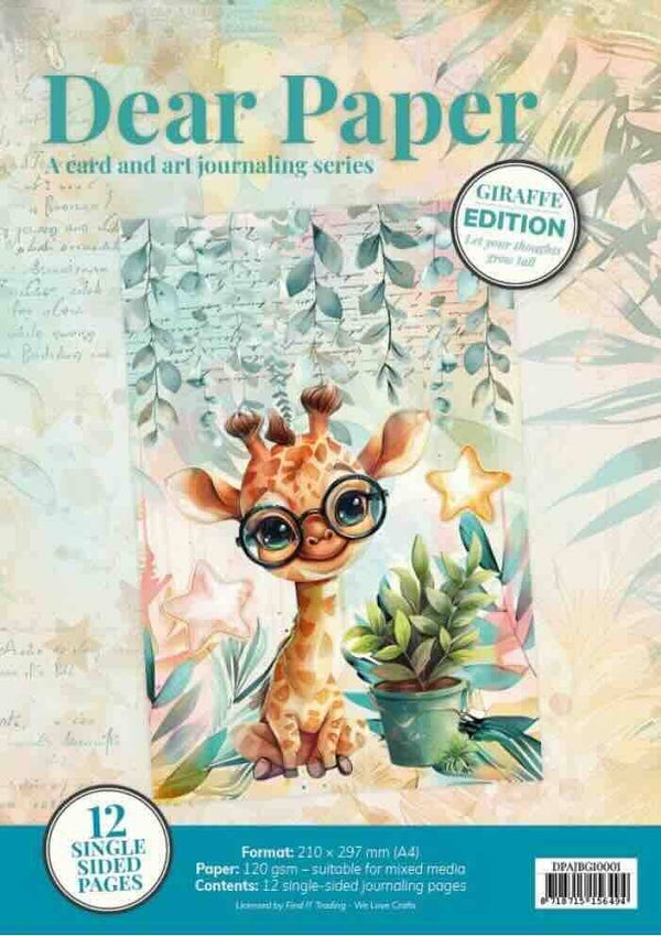 DPAJBG10001 dear paper - card & art journaling backgrounds giraffe