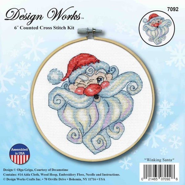7092 borduurpakket - winking Santa
