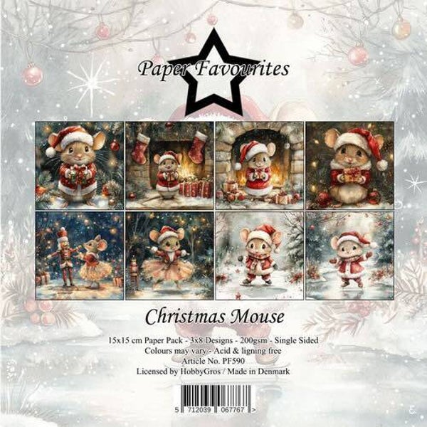 PF590 paper pack 15 x 15 cm - christmas mouse