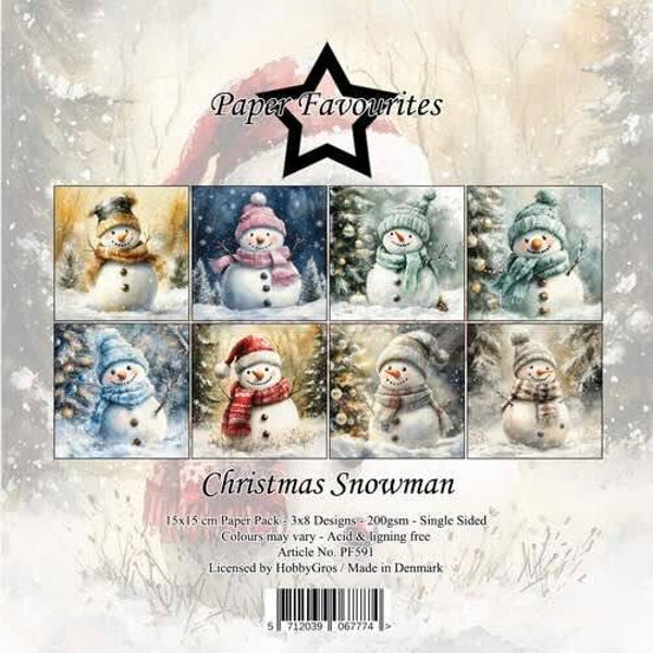PF591 paper pack 15 x 15 cm - christmas snowmen