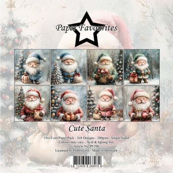 PF596 paper pack 15 x 15 cm - cute Santa