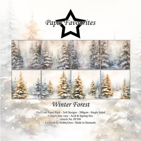PF599 paper pack 15 x 15 cm - winter forest