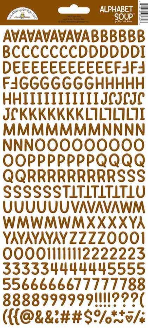 Alphabet soup puffy stickers - bon bon