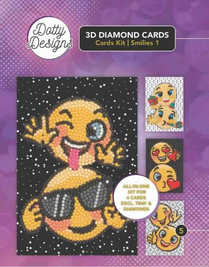 DDDCK005 Dotty Designs 3D Diamond Cards set nr.5 smiles