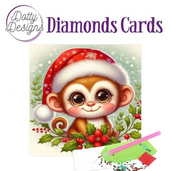 DDDC1204 Diamond Cards - christmas monkey