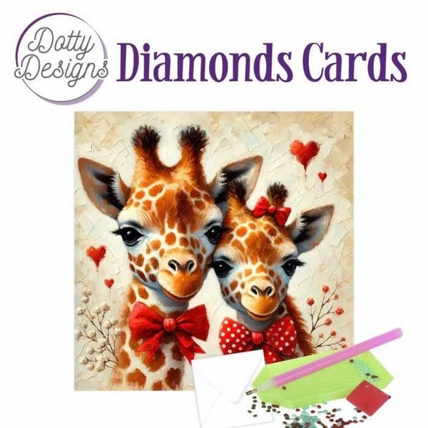 DDDC1216 Diamond Cards - sweetheart giraffe duo
