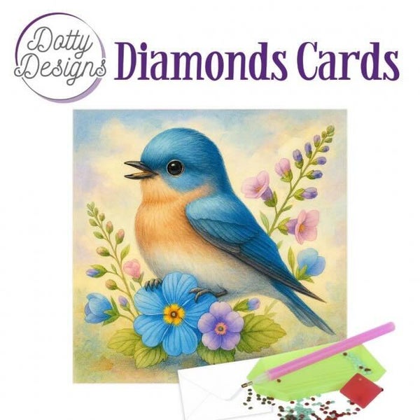 DDDC1217 Diamond Cards - bluebell garden songbird