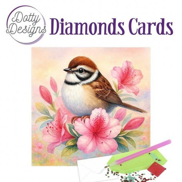 DDDC1218 Diamond Cards - Blush blossom sparrow