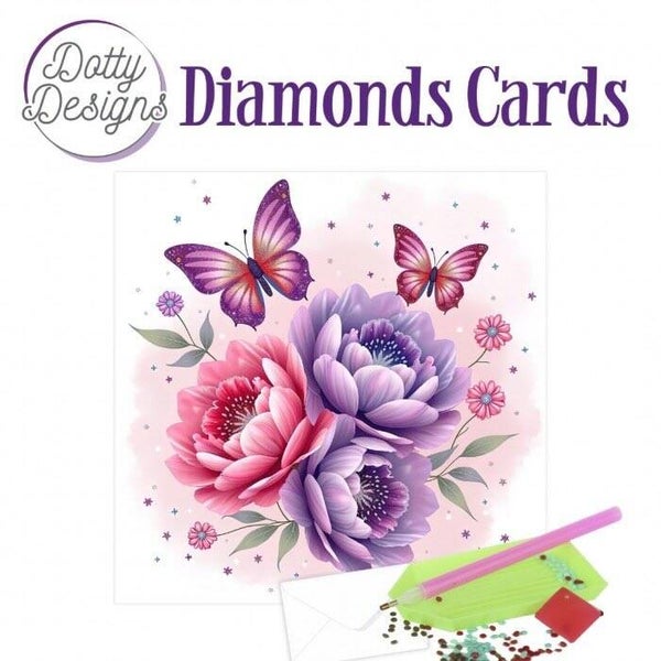 DDDC1223 Diamond Cards set nr.223 - butterfly peony dream