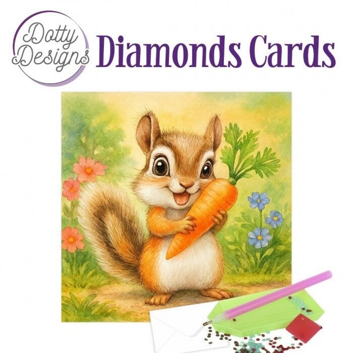 DDDC1226 Diamond Cards - squirrel with carrot