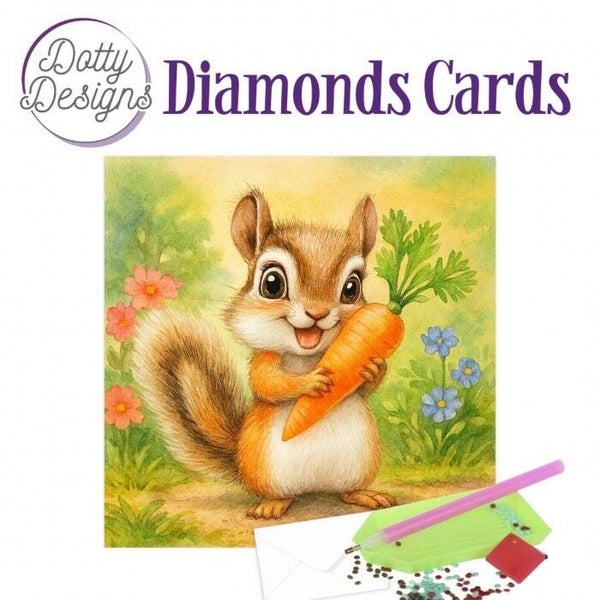DDDC1226 Diamond Cards - squirrel with carrot