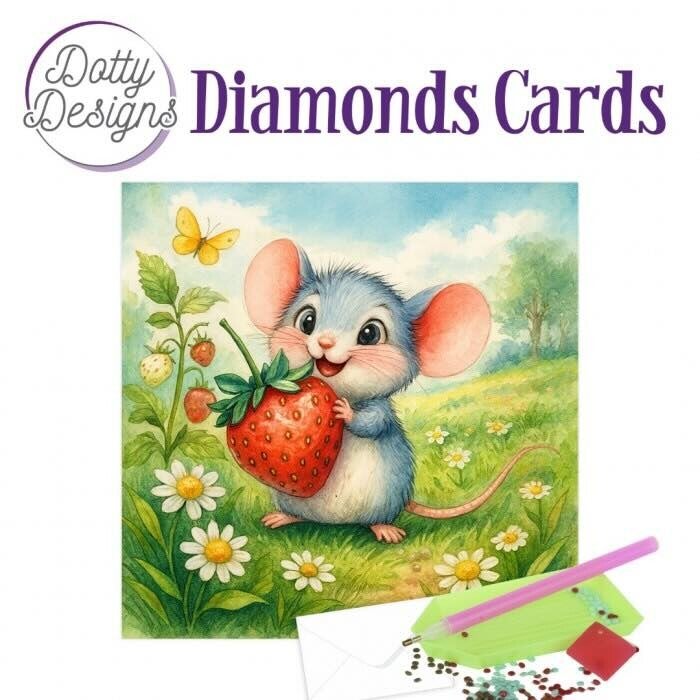 DDDC1227 Diamond Cards - mouse with strawberry