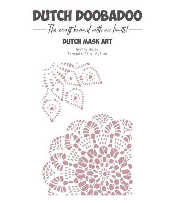 DDBD mask art - grungy doily