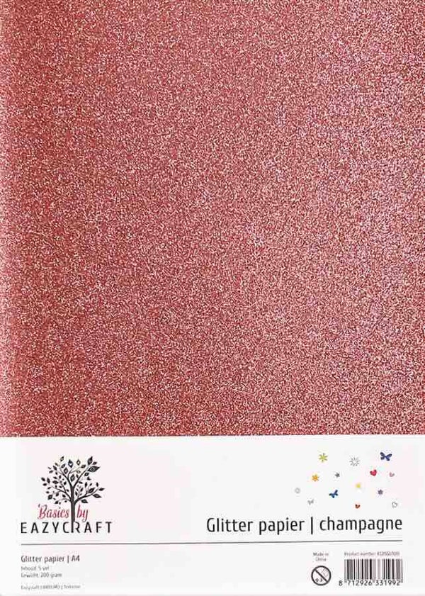 A4 glitter karton - champagne