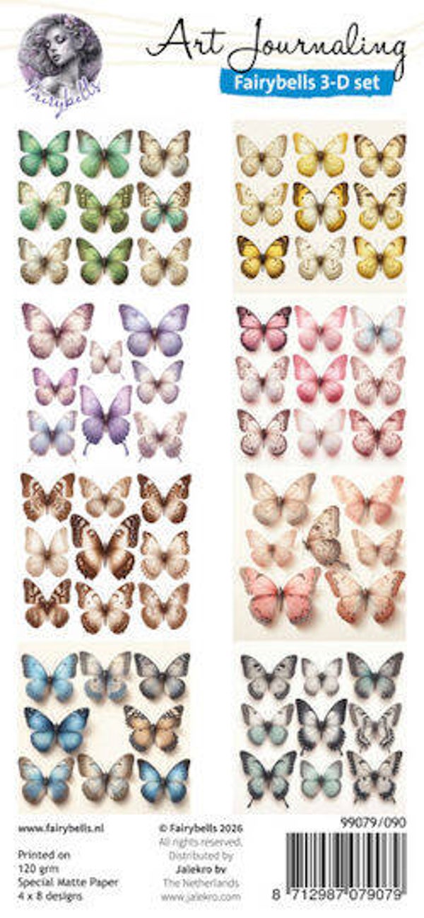 Fairybells 3D-set nr.90 kleurrijke vlinders
