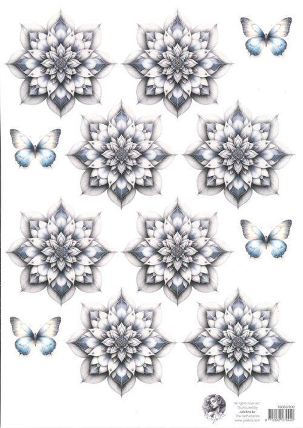 99083/002 Fairybells - combi knipvel voor pop-up en decoupage blauw A