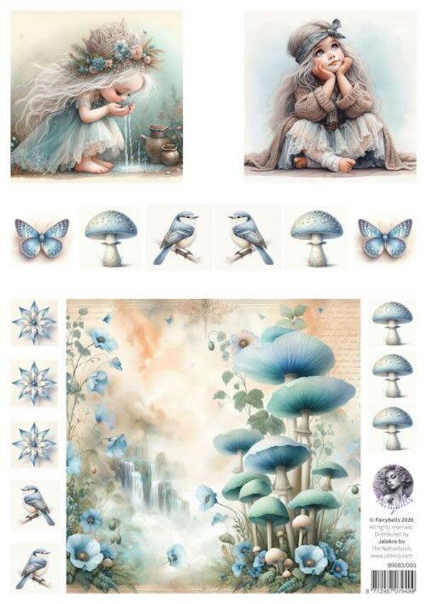 99083/003 Fairybells - combi knipvel voor pop-up en decoupage blauw B