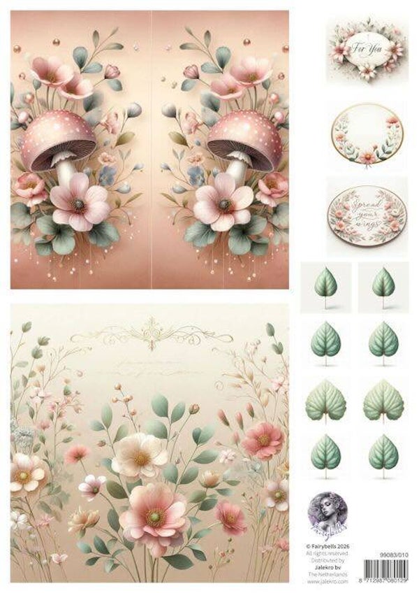 99083/010 Fairybells - combi knipvel voor pop-up en decoupage roze C