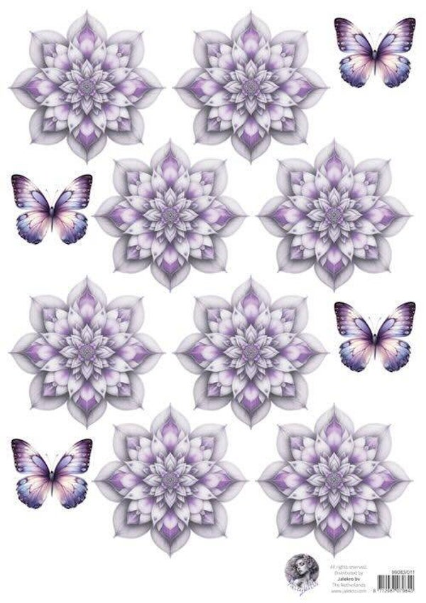 99083/011 Fairybells - combi knipvel voor pop-up en decoupage lila A