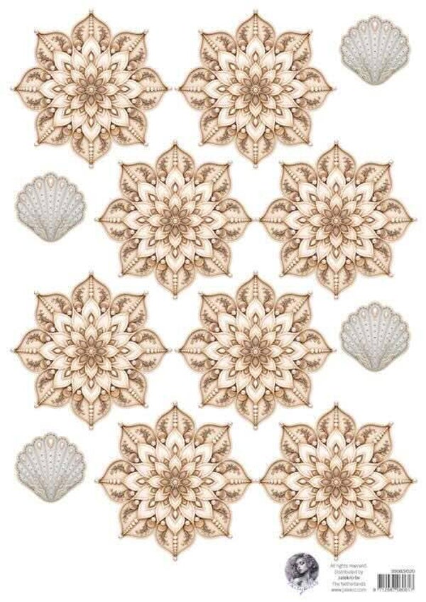 99083/020 Fairybells - combi knipvel voor pop-up en decoupage schelpenbloemen beige A