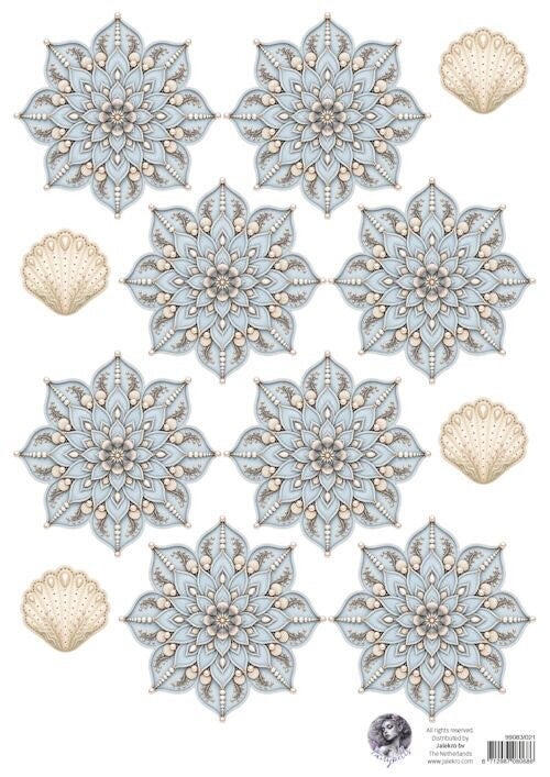 99083/021 Fairybells - combi knipvel voor pop-up en decoupage schelpenbloemen blauw A