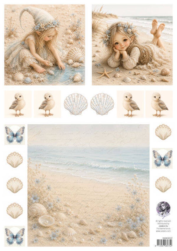 99083/022 Fairybells - combi knipvel voor pop-up en decoupage strand beige B