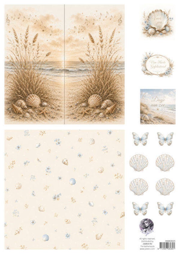 99083/024 Fairybells - combi knipvel voor pop-up en decoupage strand beige C