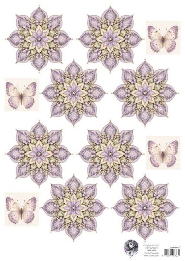 99083/032 Fairybells - combi knipvel voor pop-up en decoupage lavendel bloem