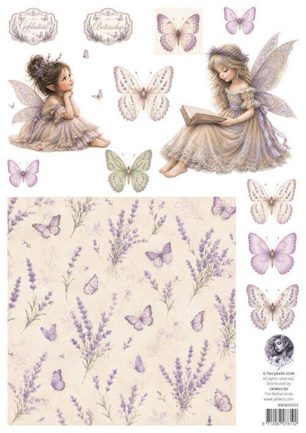 99083/033 Fairybells - combi knipvel voor pop-up en decoupage lavendel combi