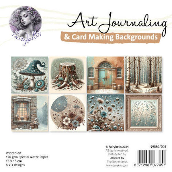 Fairybells Art journaling & card making backgrounds set 15 x 15 cm nr.3