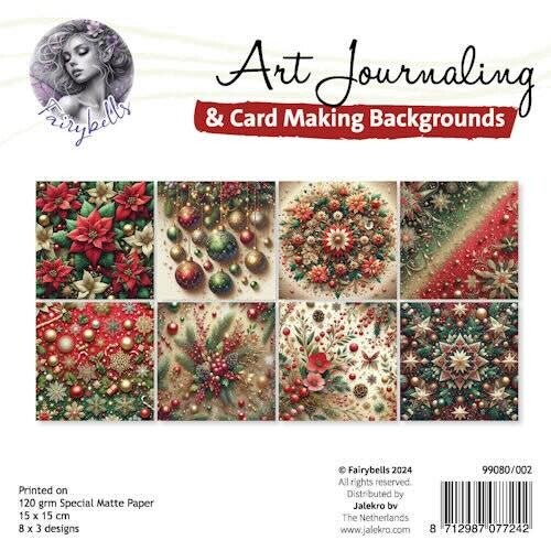 Fairybells Art journaling & card making backgrounds set 15 x 15 cm nr.2