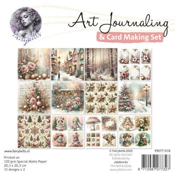 Fairybells Art journaling & card making set 20 x 20 cm nr.18 kerst roze