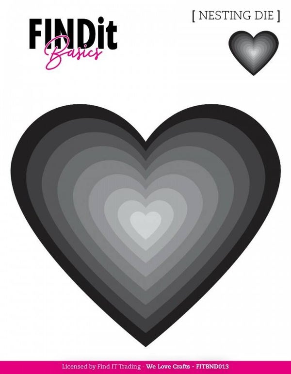 FITBND013 nesting die - hearts 2