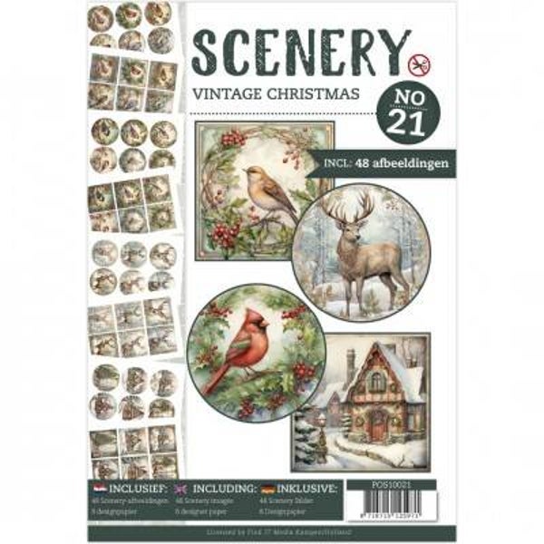 POS10021 push out book scenery - vintage Christmas
