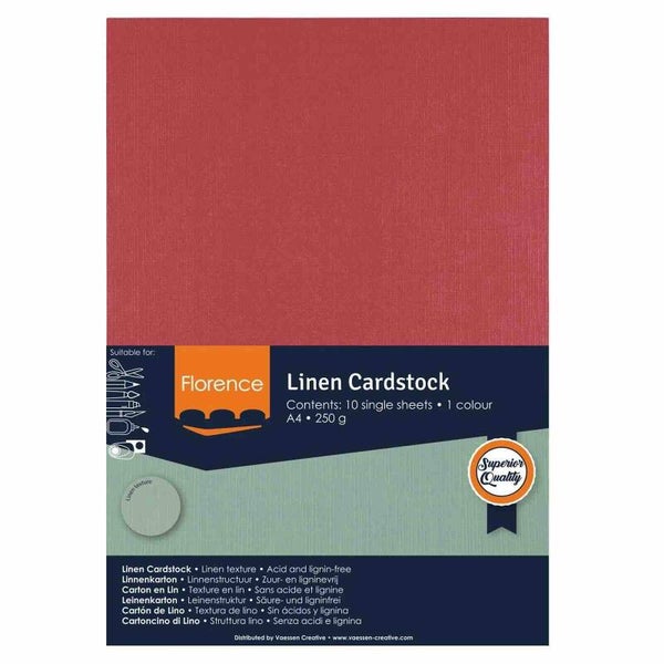 A4 linnenkarton Florence - ruby