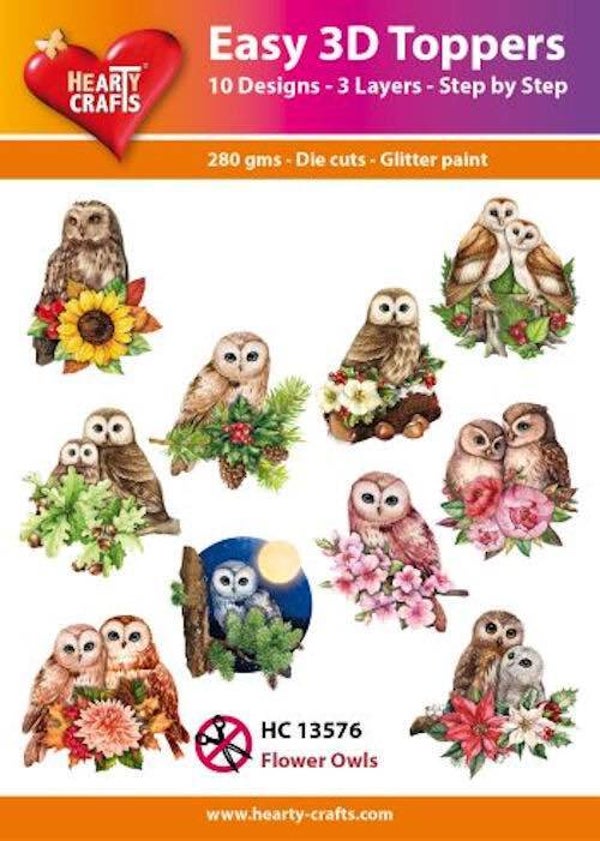 HC13576 easy 3D - flower owls