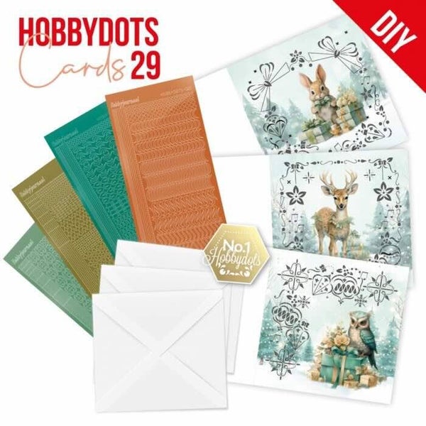 DODOPP029 Hobbydots Cards set nr.29 emerald christmas animals
