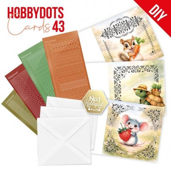 DODOPP043 Hobbydots Cards set nr.43 cute garden friends