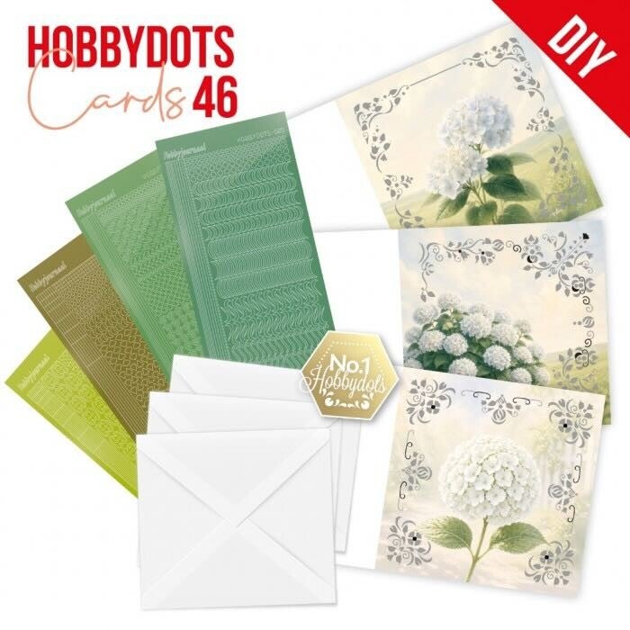 DODOPP046 Hobbydots Cards set nr.46 white hydrangea