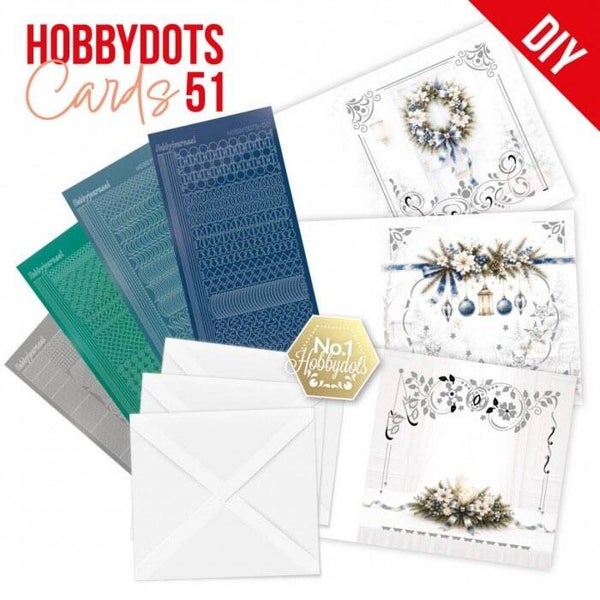 DODOPP051 Hobbydots Cards set nr.51 blue christmas serenity