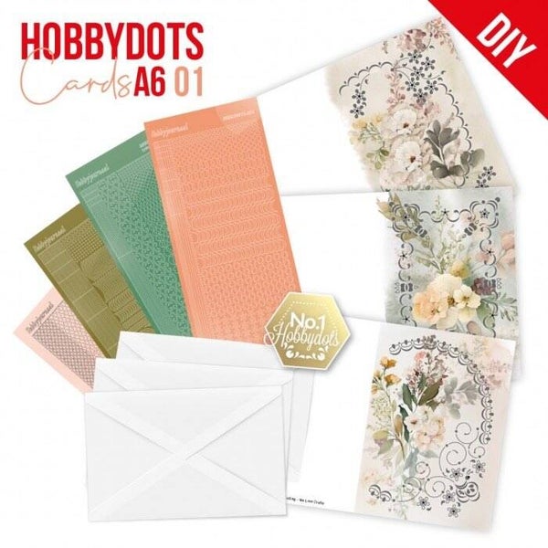 DODOPPA6001 Hobbydots Cards A6 set nr.1 wedding flowers