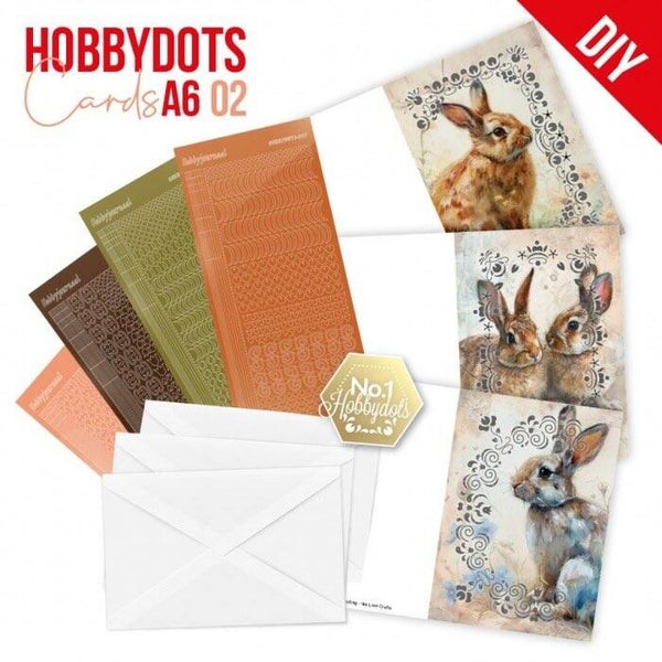 DODOPPA6002 Hobbydots Cards A6 set nr.2 rabbit