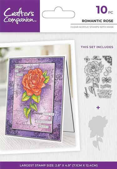 CC-CA-ST-ROMROS clear stamp & mask set romantic rose