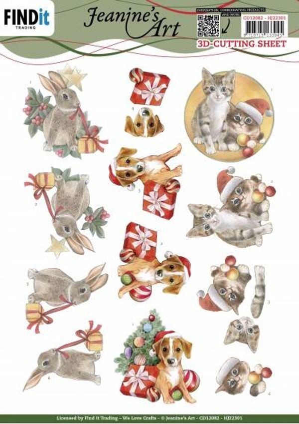 CD12082 cute christmas pets